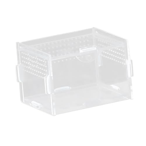 Reptile Breeding Box Terrarium Clear Animal Habitat Cage with Ventilation Holes for Geckos Frogs Hermit Crabs- 10x8x7cm - size: 10x8x7cm
