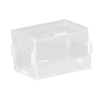 Reptile Breeding Box Terrarium Habitat Tank Transparent Acrylic Enclosure with Ventilation Holes for Snakes Frogs Turtles Geckos Small Animals- 10x8x7cm