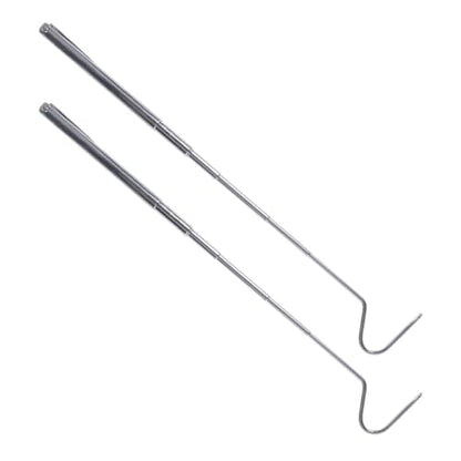 NUOBESTY 2pcs Stainless Steel Telescoping Snake Hooks Reptile Catching Tools Extendable 71cm Snake Grabbers for Safe Handling and Transport and Reptiles
