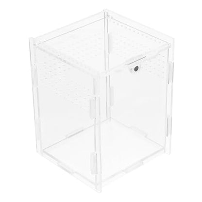 Yardwe Acrylic Reptile Breeding Box UV Protection Multi-Functional Terrarium for Snakes Lizards and Frogs Habitat Container
