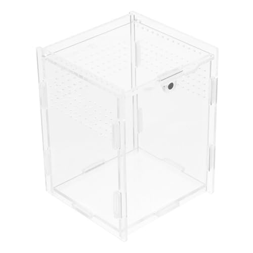 Yardwe Acrylic Reptile Breeding Box UV Protection Multi-Functional Terrarium for Snakes Lizards and Frogs Habitat Container