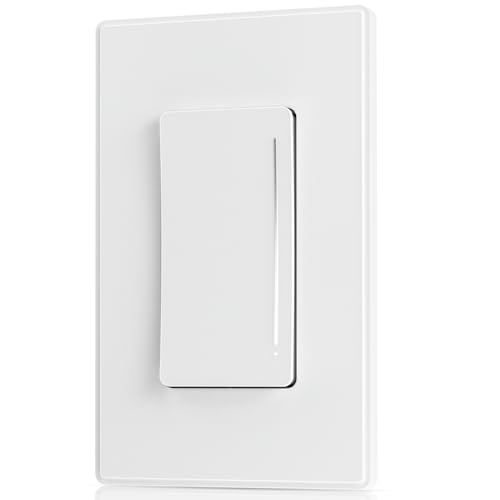 ELEGRP Dimmer Switch, Touch Dimmer Light Switch for LED Lights 150W, INC/HAL 450W, Single Pole LED Dimmer Switch, Needs Neutral Wire, Wall Plate Included, UL Listed, 1 Pack, White - color: White, size: Single Pole