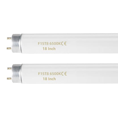 coospider-repta F15T8 18 Inch 15W T8 Fluorescent Replacement Tube Bulb Daylight 6500K Medium Bi-Pin G13 Base, 2 Count - size: 2 Pcs Daylight(6500K)