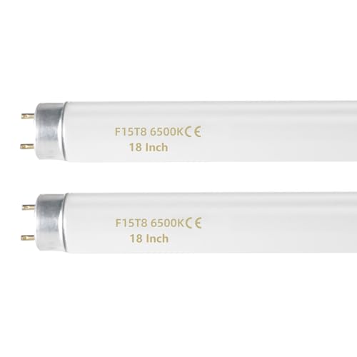 coospider-repta F15T8 18 Inch 15W T8 Fluorescent Replacement Tube Bulb Daylight 6500K Medium Bi-Pin G13 Base, 2 Count - size: 2 Pcs Daylight(6500K)