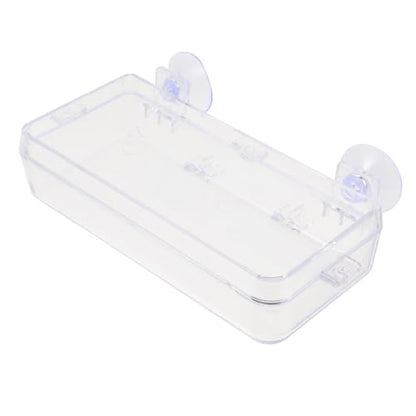 HEMOTON 1Pc Suction Cup Reptile Feeder Transparent Gecko Feeding Bowl for Water and Food Easy to Dish for Lizard and Tortoise Daily Use Water Dish