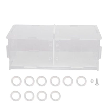 Acrylic Reptile Breeding Box, Feeding and Landscaping Container, 19 x 11 x 7.2cm - Durable Transparent Design, Movable Partition, Easy Viewing and Cleaning