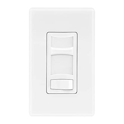 Maxxima LED Slide Dimmer Switch, White, 3-Way/Single Pole, 600 Watt Max | LED Compatible, Decorative Electrical Light Switch, On/Off Switch, Screwless Wall Plate Cover Included