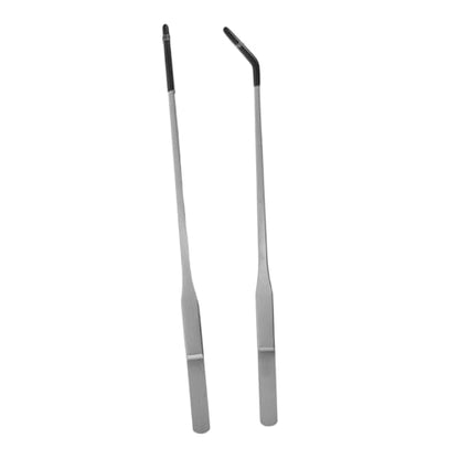 POPETPOP 2pcs Stainless Steel Aquarium Tweezers Set Straight Curved Reptile Feeding Tongs for Lizards Snakes and Aquatic Plants Durable Long Handle Tools for Easy Feeding and Plant