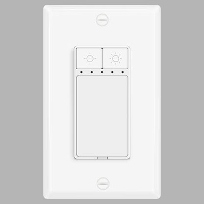1 Pack Single Pole Dimmer Light Switch for 150W Dimmable LED/CFL Lights and 600W Incandescent/Halogen,Neutral Wire Required Continuous Dimming Switch, Rocker Dimmer Switch, ETL/FCC Certified - color: Single-Pole Push Dimmer