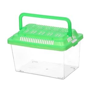 FOMIYES Portable Fish Tank Handheld Aquarium Transparent Turtle Box Small Pet Transport Container for Hamster Reptile and Turtle