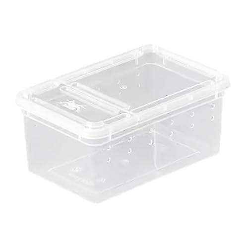 Fenteer Reptile Breeding Box Clear Terrarium Habitat Cage Transparent Container PP Material Ventilation Design Portable Suitable for Reptile Feeding, Style A - size: Style A