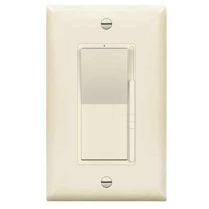 TOPGREENER Kalide Dimmer Light Switch, LED Dimmer Switch, Full Range Dimming, Single Pole/3-Way, 120VAC, 60Hz, 300W LED/CFL, Neutral Wire Not Required, Wall Plate Included, Light Almond - color: light almond