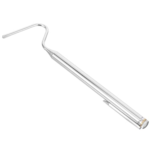 BESPORTBLE Retractable Stainless Steel Serpent Hook Reptile Catching Tool with Extension Handle Portable Light-Colored Snake Grabber for Safe Handling and Transport