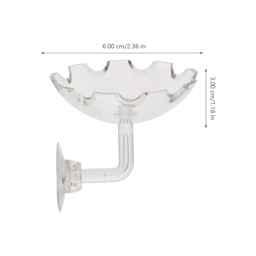 DOITOOL 2pcs Acrylic Shrimp Feeding Basin Fish Feeder Bowl with Suction Cup for Aquarium, Shrimp Food Dish Suitable for Fish and Reptile Tanks