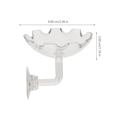 DOITOOL 2pcs Acrylic Shrimp Feeding Basin Fish Feeder Bowl with Suction Cup for Aquarium, Shrimp Food Dish Suitable for Fish and Reptile Tanks