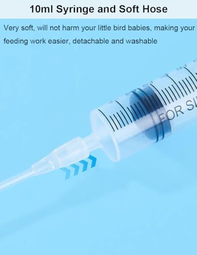 5 PCS Baby Bird Feeding Syringe for Baby Birds Parrot Hand Feeding Syringe Pet, Parrot Feeder Food Syringe, Feeding Tube Bird Feeding & Watering Supplies