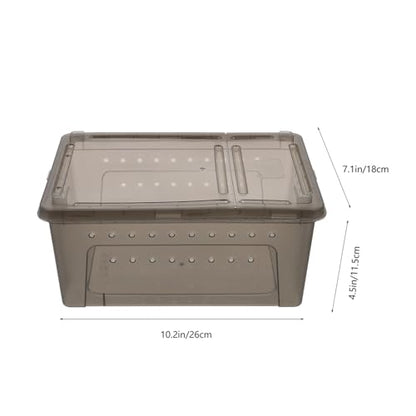 Reptile Feeding Box Portable Small Snake Terrarium Habitat Mini Pet Breeding Cage Hatching Container Transparent Lizard Houses for Tarantula Spider Scorpion Gecko Frog 2PCS
