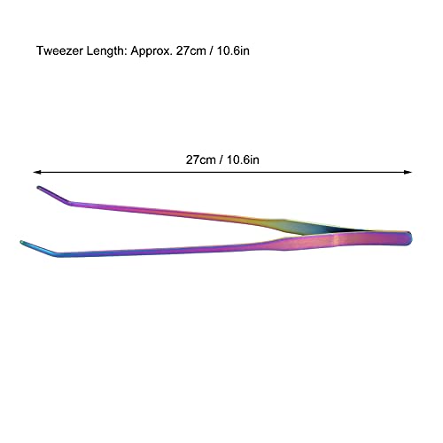 Aquarium Tweezers, Long Tweezers Planted Tongs Feeding Tools 27cm Stainless Steel Long Tweezer Feeding Tongs for Aquatic Plants, Reptile, Snakes, Lizards, Feeder (27cm - size: 27cm bent clip