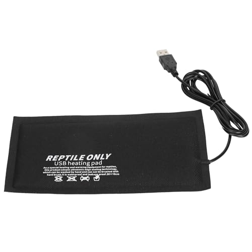 Medium Reptile Heating Pad USB Powered 45℃ Constant Temperature Mat Water Safe Flame Retardant 7 Layer Safety Design for Reptile Snake Leopard Gecko Turtle (L) - size: L