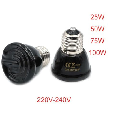 Mini Pet Reptile Ceramic Heating Lamp 220V Heat Emitter Light Bulb Heat Reptile Lamp Supplies (Size : 100W) - size: 100 Watt