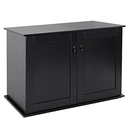 REPTI ZOO Storage Cabinet Terrarium Stand 48" x 24" x 30" for 30" Aquarium Tanks Reptile Terrariums, 6 Large Storage Shelves for Accessories Organization, Extra Holes for Wire Pass - color: Storage Cabinet - Transparent