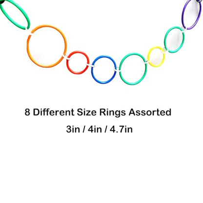 Snake Climbing Branch with Rings Ball Python, Snake Enrichment Toy Resin Reptile Climb Wood Branch for Gecko, Hermit Crab, Lizard, Tarantulas,Frogs Tank Accessory Decor