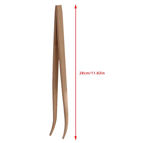 Feeding Tongs,11in Feeding Tweezers Eco-Friendly Bamboo Long Curved Tweezers Lightweight Curved Forceps Nipper Perfect for Reptiles