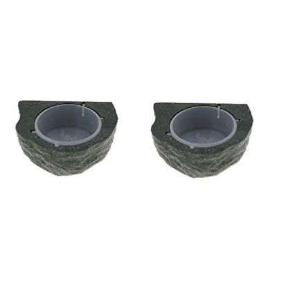 2 Pieces Magnetic Feeding Bowl Reptile Feeder for Lizard Snake Crested Gecko (Green) - color: Green