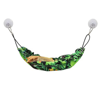 Gecko Tank Accessories, Reptile Hammock with Elastic Rope and Suction Cups, Terrarium Accessories for Crested Gecko, Leopard Gecko, Little Snake