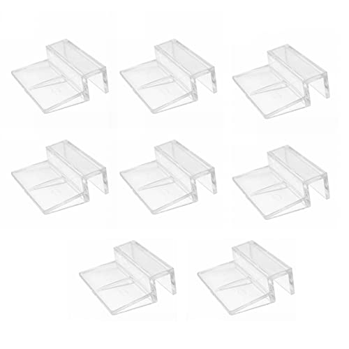 Aquarium Cover Clip, 8 Pcs 6/8/10/12mm Glass Fish Tanks Cover Clip Clear Color Acrylic Aquarium Cover Clip Support Holder Universal Lid Clips for Rimless Aquariums (8MM) - color: 8MM