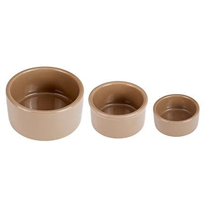 Kaytee Stoneware Ceramic Pet Hamster Bowl, Brown, 3-Inch (Pack of 2) - size: 3 in (Pack of 2)