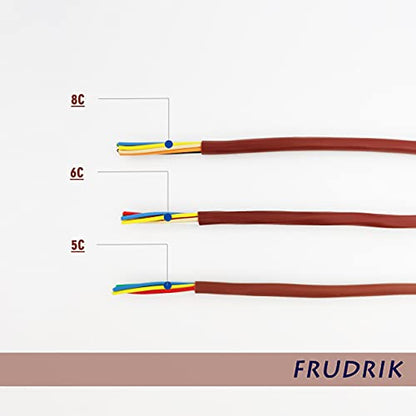 Thermostat Wire - Solid Copper 18 Gauge - CL2 - Power Circuit Cable(18/5Brown, 25ft) - color: 18/5Brown, size: 25ft