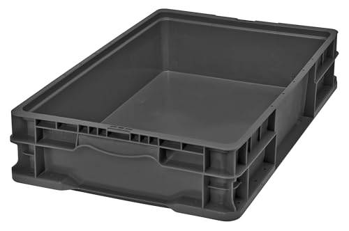 Hudson Exchange 24 x 15 x 5" (3 Pack, 5.2 Gallon) Straight Wall Handled Storage Container Tote, Black - color: Black