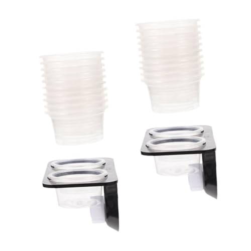 DECHOUS 1Set Reptile Feeder with Suction Cup Double Cups Feeding Ledge for Geckos and Lizards Water Dispenser for Reptile Tank Supplies Compact Design for Easy