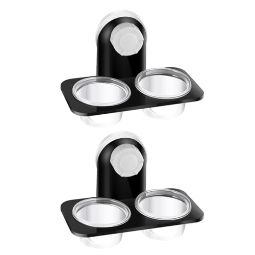 Alipis 2pcs Reptile Food Bowl with Suction Cup Escape Proof Water Dish Feeding Basin for Geckos Lizards and Small Crawling Pets