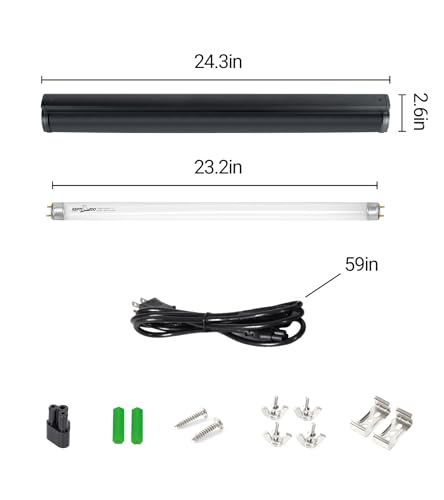 REPTI ZOO T8 UVB Lighting Fixture for Reptiles,18W Reptile Lighting Combo Kit Desert 10.0 Terrarium Hood Light Fixture for Bearded Dragon Tortoise Lizards Reptile & Amphibian(24inch)