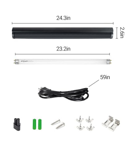 REPTI ZOO T8 UVB Lighting Fixture for Reptiles,18W Reptile Lighting Combo Kit Desert 10.0 Terrarium Hood Light Fixture for Bearded Dragon Tortoise Lizards Reptile & Amphibian(24inch)