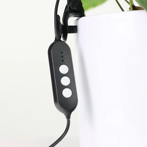 Mossify LED Grow Lights for Indoor Plants Full Spectrum – Adjustable Height (8”-28”), Dimmable Brightness, Programmable Timer, Long Lifespan – Ideal Grow Lights for Healthy Plant & Houseplants (Black) - color: Black