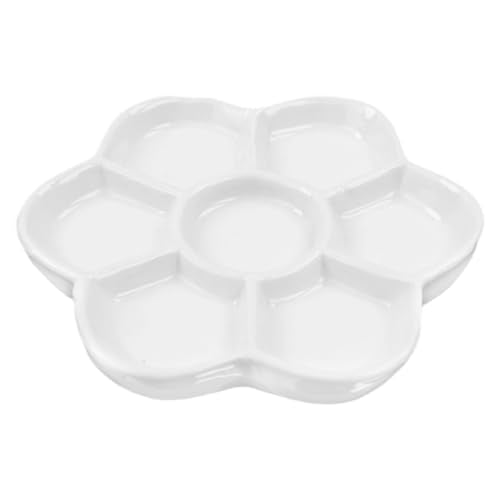 5.12" Hermit Crab Ceramic Food Dish,7 Compartments Ceramic Anti-Turning Food & Water Bowl for Hermit Crab Tarantula Snail - size: 5 inch