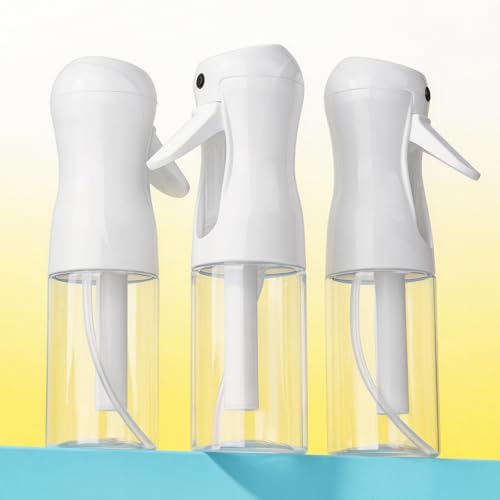 3Pcs Continuous Spray Bottles For Hair,Ultra Fine Mister for Hair Styling, Plants, Cleaning, Salon, Misting & Skin Care (200ml Clear*3) - color: 200ml Clear*3