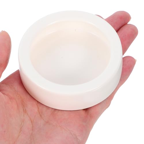 Ciieeo Reptile Food and Water Bowls Stable Desktop Standing Ceramic 2 Pcs Anti-Escape Design, Round Feeding Dishes for Lizards and Small Reptile Animals for Terrarium Use