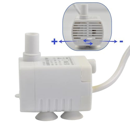 CONQUERALL DC 5V 29GPH 1W 1.5ft USB Mini Brushless Pump with 3.3ft Tubing for Solar Water Fountain Pump (White) - color: Usb 5v 1w 110l/H 45cm Head (White)