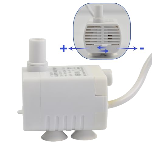 CONQUERALL DC 5V USB Cat Drinking Fountain Replacement Pump with LED 29GPH 1W 1.5ft for Aquarium (White) - color: Usb 5v 1w 110l/H 45cm Head (White), size: 1PC