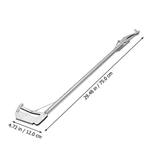 Mikikit Reptiles Snake Catcher, Stainless Steel Snake Stick Practical Snake Clamp Folding Snake Grabber with Lock Professional Snake Grabber for Garden Yard Outdoor Folding - size: 75X12CM
