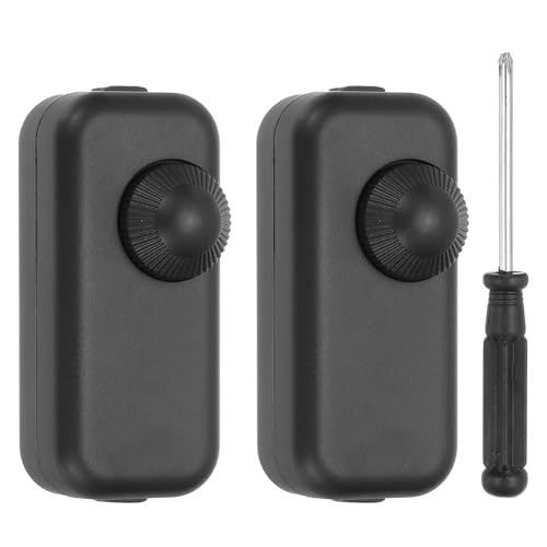 PATIKIL Inline Lamp Switch, 2pcs Rotary Dimmer LED Light Controller Brightness Control Cord Switch with Screwdriver for Table Floor Lamp Pendant Lights, Black - color: Black
