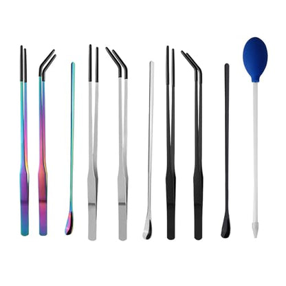Reptiles Feeding Tongs Clamp Long Nonslip Coated Stainless Steel for Safe Pet Food Handling Pet Feeding Spoon - color: Feeding tweezers primary color