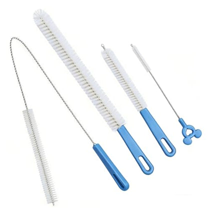 Flexible Drain Cleaning Brush Set, Long Pipe Cleaner for Kitchen Sink, Shower, Tub Hair Clogs, White, 4 Pack