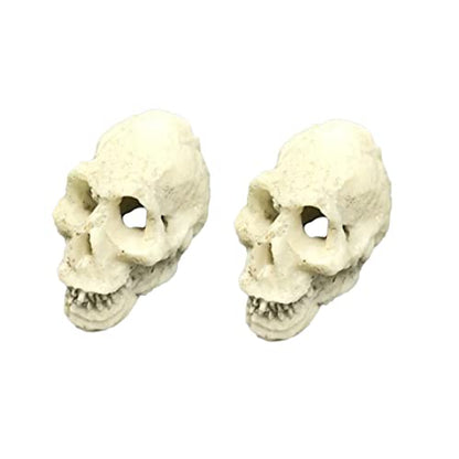 Gecko Tank Accessories 2pcs Mini Skulls for Aquarium Human Skull Aquarium Decoration Reptile Tank Decor Style