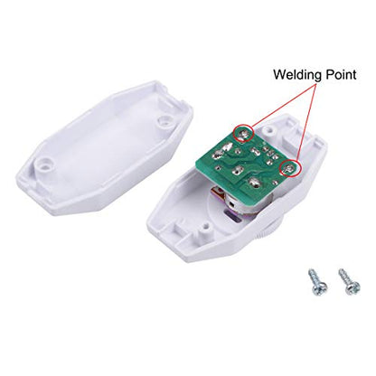 uxcell Rotary Cord Switch AC 250V 2A Slide Control Lamp Dimmer 100-Watt White (Pack of 2)