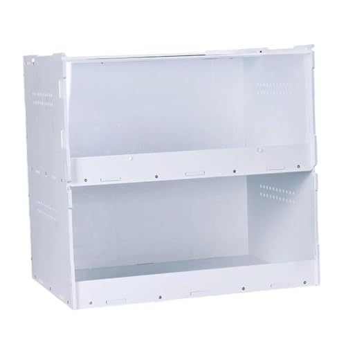 Reptile Breeding Box Reptile Feeding Box Spider Tank Starter Kit Reptile Tank Enclosure Crib Turtle Snails Stackable Two Tier Acrylic Wood, S - size: S